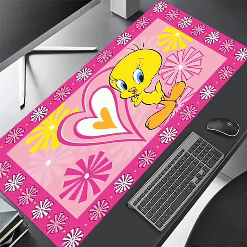 1pc Tweety Bird Heart Pink Background Computer Pad with Vibrant Print, Mouse Pads for Desk 133