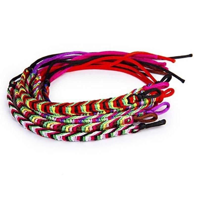 4Pcs Colorful Handmade Braided Friendship Bracelets Ankle Bracelet Prayer Bracelet Party Gifts