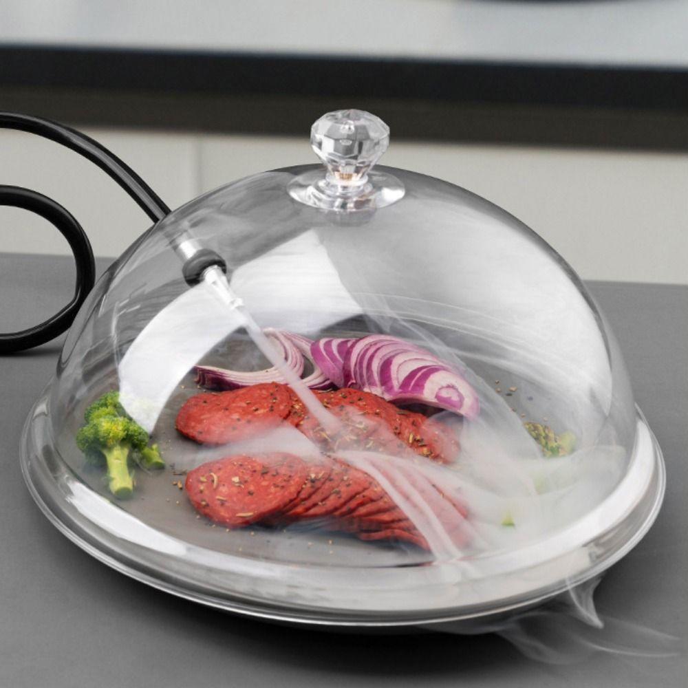 Kitchen Cooking Food Display Cake Cloche Fume Hood Smoking Dome Cover Smoke Hood Dessert Lid