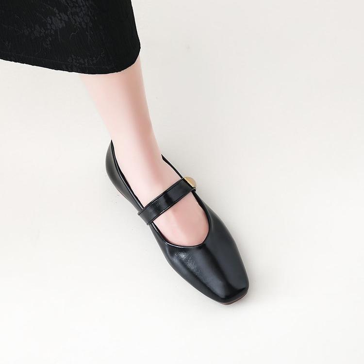 Temperament Mary Jane Shoes Женские летние туфли с мелким горлом A Word на плоской подошве Модные и удобные