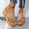 Fashion Ladies Shoes 2024 High Quality Open Toe Women's Slippers Summer Rome Solid Outdoor Casual Platform Wedge Large Size Slippers