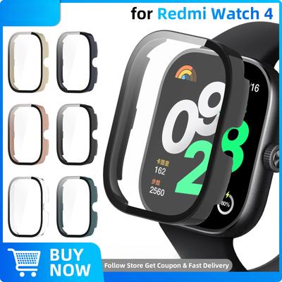Твердый чехол+стекло для Xiaomi Redmi Watch 4 Защитное стекло для экрана Защитный бампер Защитная оболочка Аксессуары