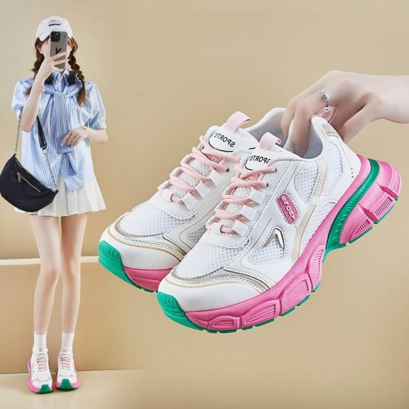 Женские кроссовки, дышащие туфли на плоской подошве для женщин, кроссовки для бега, летние новые повседневные кроссовки для тенниса, женские кроссовки на толстой подошве
