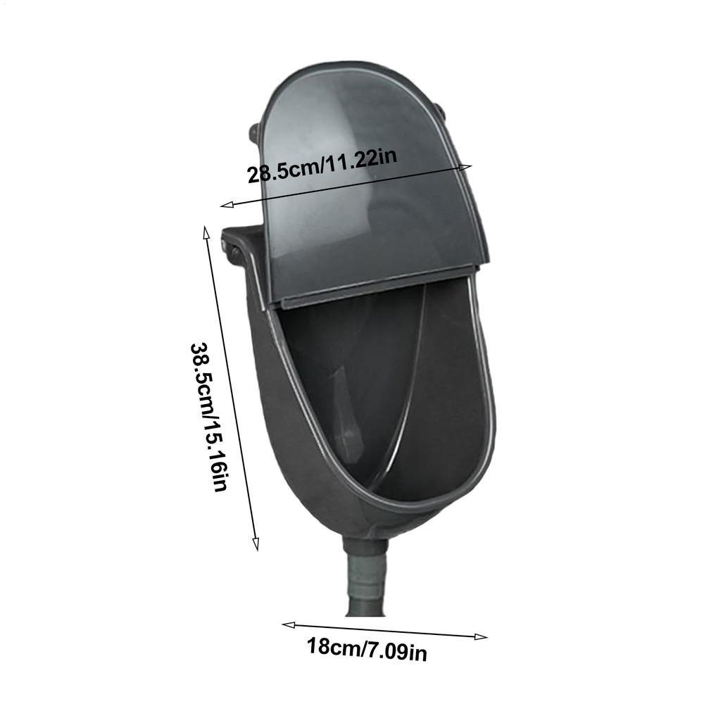 Wall Urinal with Lid Commercial Urinal Bathroom Garage Washout Spill Proof Adjustable Urine Diverter with Hose for Home Yard