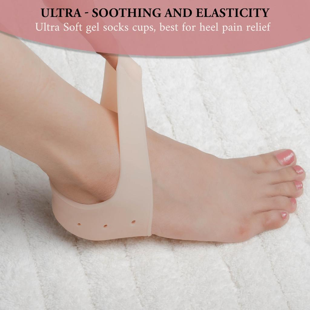 Wonder Care Pair Of 1 Silicone Heels Protectors For Moisturizing Heels (Large), Cracked Heel Protection, Relief Blister, Heel Spurs, And Plantar