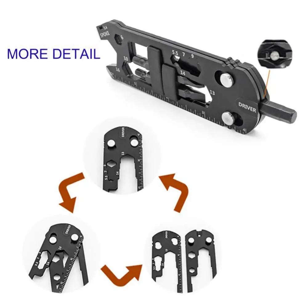 16 в 1 портативная отвертка из нержавеющей стали, линейка, многофункциональный MTB горный велосипедный гаечный ключ, инструмент для ремонта велосипеда