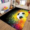 Ball Sports Theme Cartoon Carpet Soccer Floor Mat for Kids' Bedroom Football Large Area Rugs Stylish Living Room and Hallway Rug