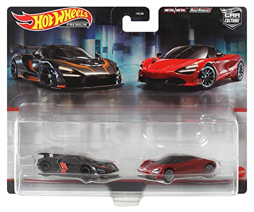 Hot Wheels Премиум Набор из 2 машинок McLaren Senna/McLaren 720S (От 3 лет и старше) HFF97 Черный/Красный