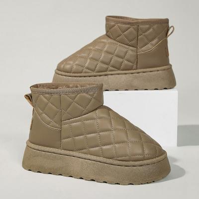 Модные Модные водонепроницаемые теплые зимние ботинки на толстой подошве, удобные, противоскользящие и холодостойкие, женские ботинки для улицы, коричневые высокие ботинки