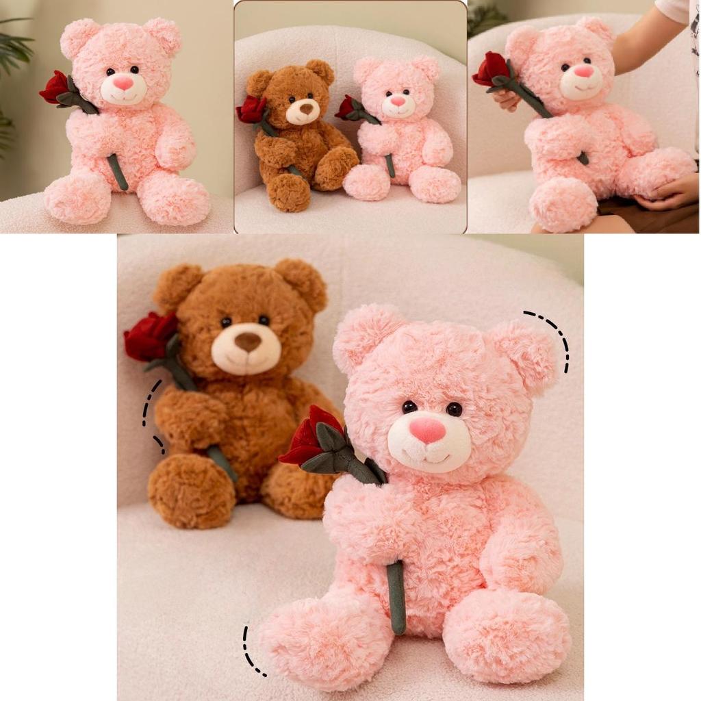 Adorable Brown And Pink Teddy Bear Plush Toy Perfect For Girlfriend Valentine's Gift