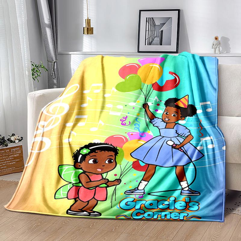 1pc Blanket Gracie's Corner Print Design, Lightweight Blanket for Sofa, Bed- Soft &Warm, Gift for All Seasons like Christmas, Halloween