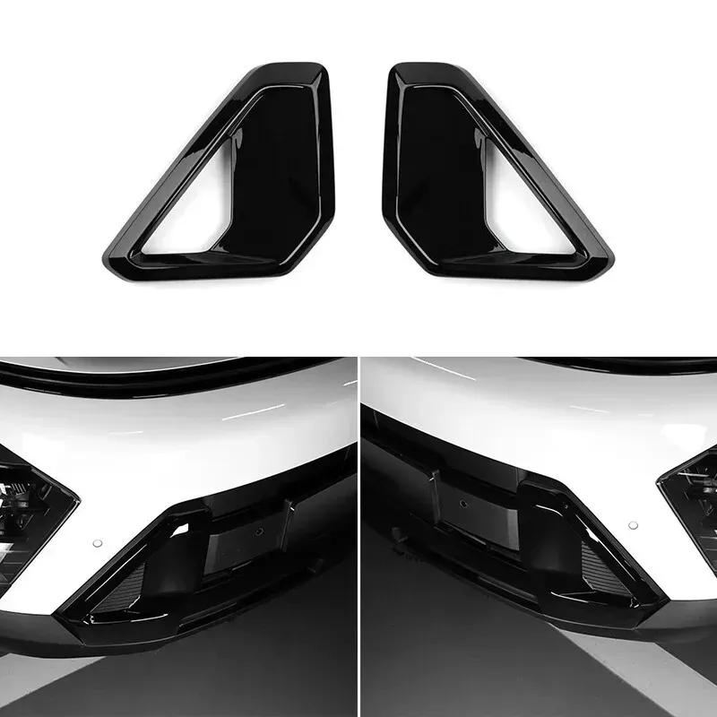 Gloss Black Front Bumper Cover Fog Light Frame Trim For Hyundai Kona 2024 2025 Exterior Styling