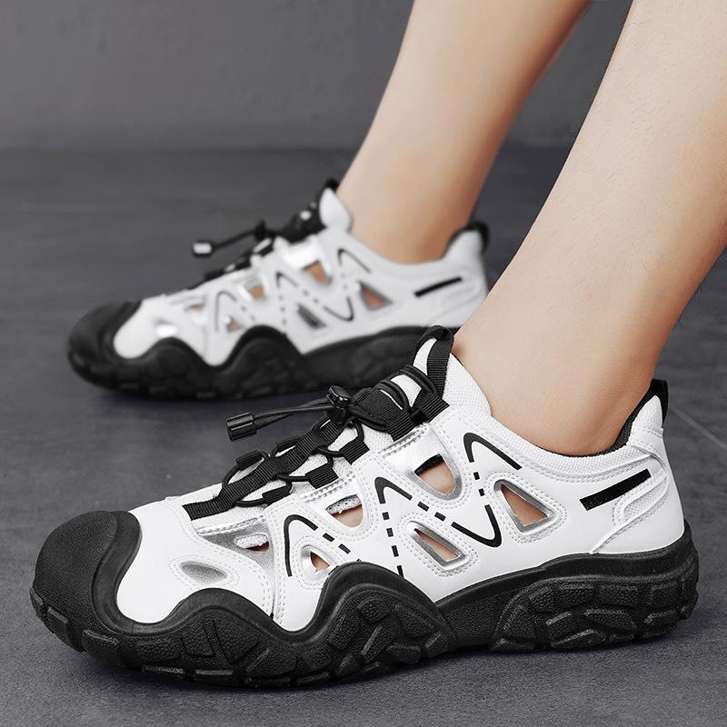 Мужская обувь 2025 новая летняя сетчатая дышащая дорожная одежда одежда одежда одежда вождение одной педалью альпинизм спортивная и повседневная обувь