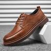 Autumn New Men Shoes Brogue Casual Shoes Men Genuine Leather Shoes Work Boots Business Casual Sneakers