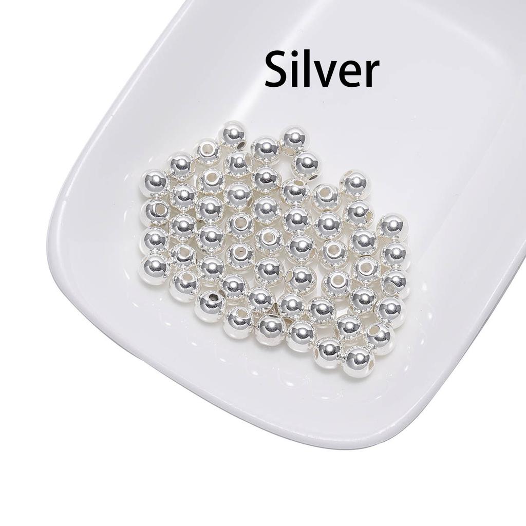 Круглые шарики-разделители CCB для изготовления украшений своими руками - Золотой, Серебряный, Розовое золото, Бронзовый, Черный - 3-12 мм, 30-400 штук