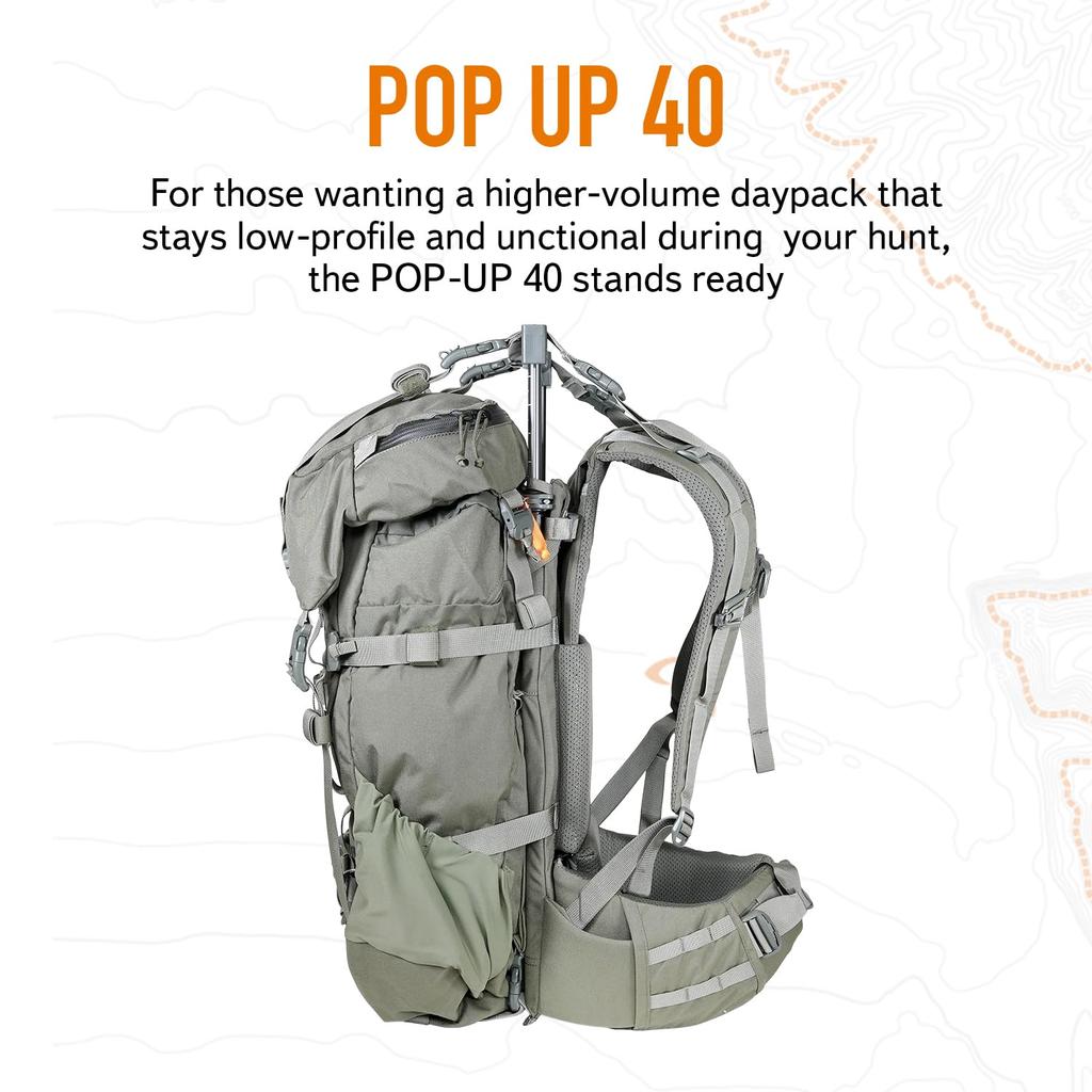 Mystery Ranch 40 Hunting Backpack Weatherproof Daypack Travel Hiking Outdoor Camping Outdoor Backpacking Climbing Pop-up 40L, Foliage, 2XL,