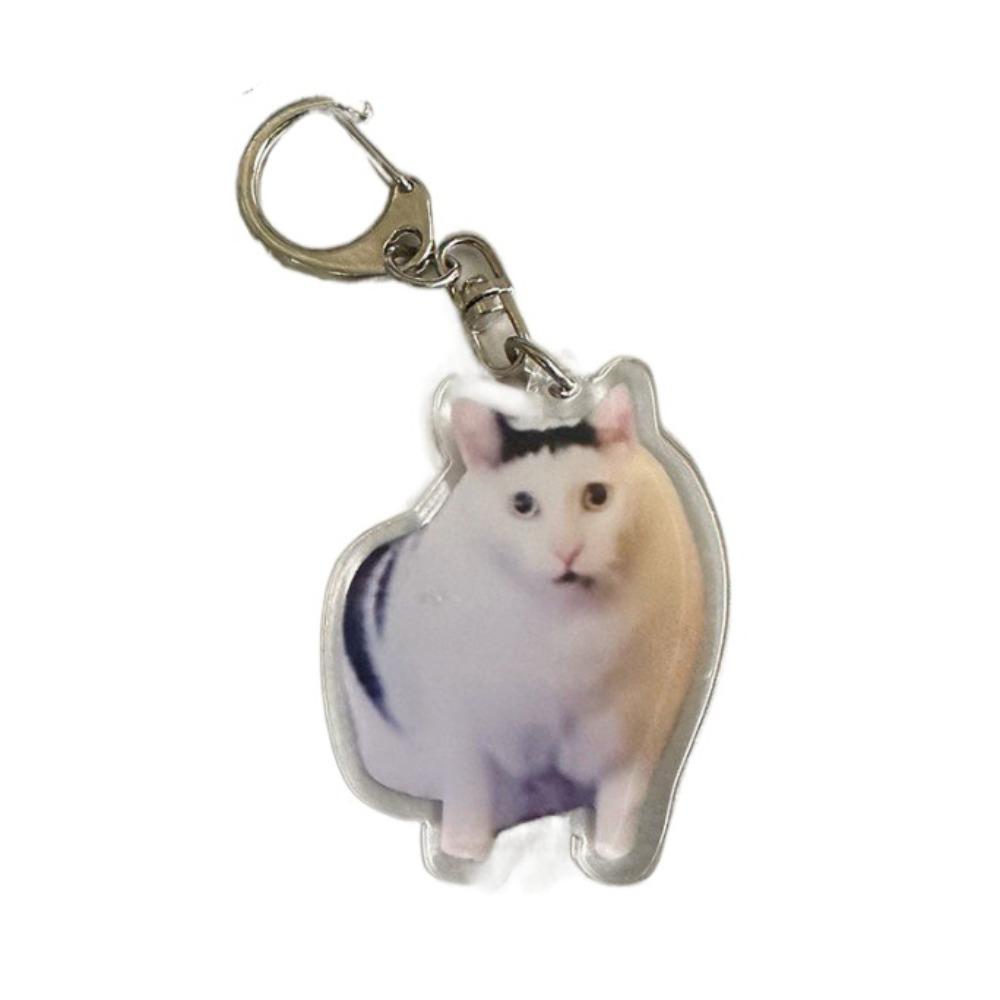 Huh Cat Rambling Goat Keychain Cat Pendant Confused Cat Memes Key Chain Backpack Pendant