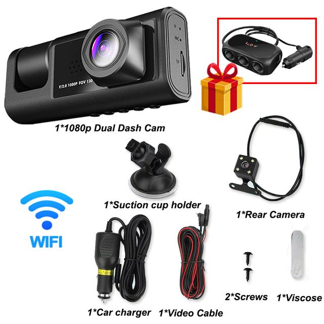 3Channel WIFI APP Dash Cam for Cars Recorder Video Car Dvr Rear View Camera for Vehicle Dash Camera Black Box Car Assecories