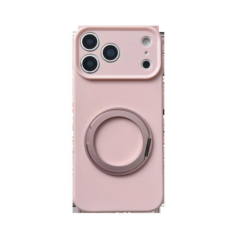 Applicable to Apple 17 Pro mobile phone case, simple skin feeling, metal ring bracket, Apple 16 anti-drop 15 protection 14 sets