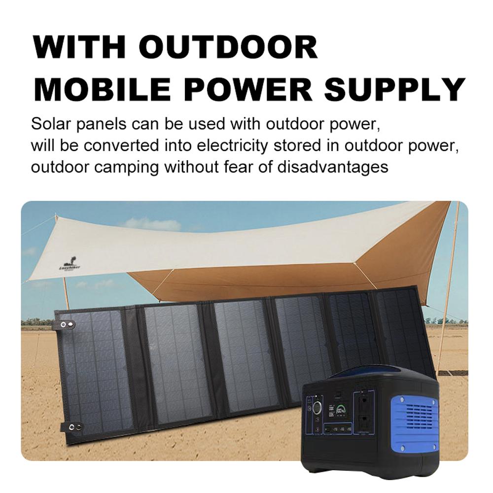 Портативная солнечная панель 60 Вт, складная монокристаллическая кремниевая солнечная зарядная плата с QC3.0/5V