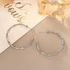 Элегантные минималистичные серьги-кольца из бамбука - Игла из серебра S925, Новый металлический стиль, Идеально подходят для лета