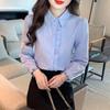 Женская мода 2024 Рубашка из чистого хлопка с воротником поло и длинным рукавом - Универсальная и стильная для весны и осени