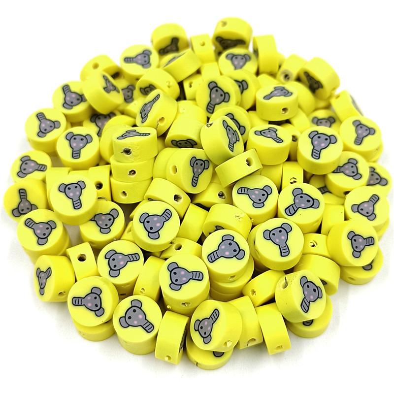 DIY для изготовления ювелирных изделий оптом 20 шт. мягкие глиняные свободные бусины кулон цветок слон сердце ожерелье браслет бусины