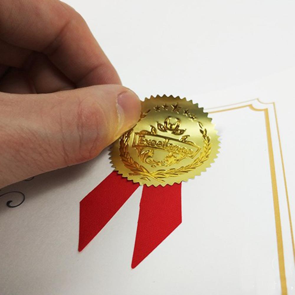 100pcs Serrated Edge Cut Serrated Edge Embosser Stickers For Awards