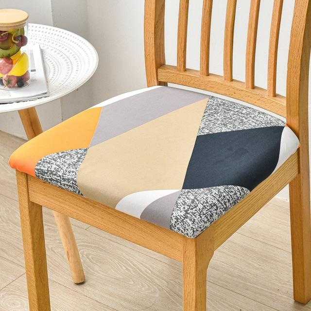 All Seasons Print Seat Cushion Cover For Dining Room Home Decor Spandex Stretch Chair Covers Removable Washable Chair Protector