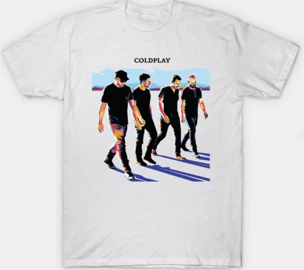 Coldplay Белая Взрослая S-3XL Фан-арт Рок-группа Унисекс Футболка