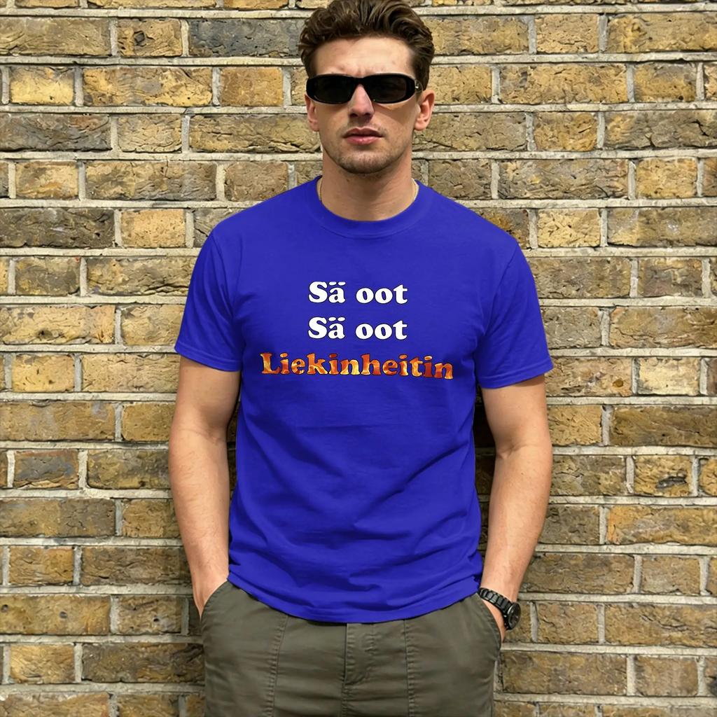 Men T-Shirts Liekinheitin Fashion Pure Cotton Tee Shirt Short Sleeve Eurovisions 2026 T Shirts Crewneck Clothing Classic