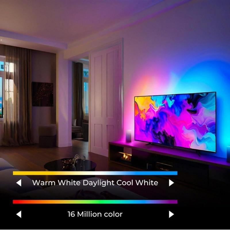 Monitor Led Backlights, RGB Pc Light for Monitor, Smart Led Light Monitor That Sync with Screen Color Or Music, LEDs for Desk Gaming, USB Port,  24in
