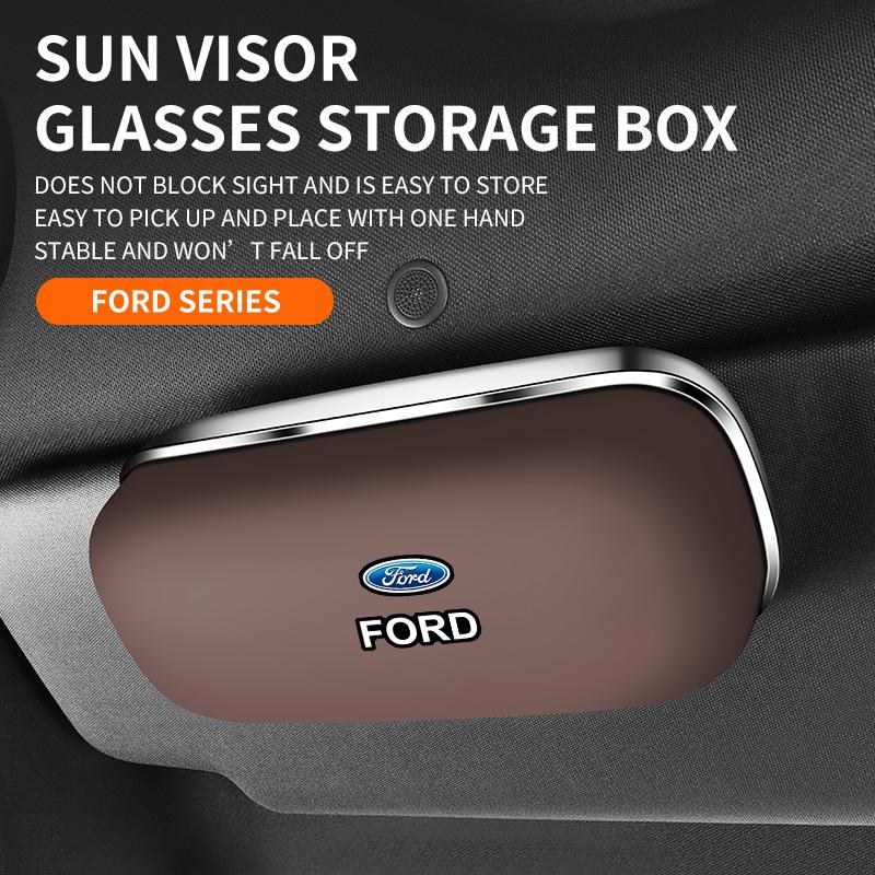 For Ford Mondeo Focus Explorer Escape Kuga Everest Bronco F-150 Ranger Transit Car-Mounted Sunshade Eyeglass Case