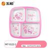 Для Hello Kitty Посуда Милый Цветок Вишни Детская Мультяшная Посуда Миска для Риса Салата Чашка для Воды Ложка Тарелка с защитой от ожогов