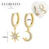 925 Silver Ear Needle White Zircon Butterfly/Water Drop Hoop Earrings Drop Earrings For Women Fashion Wedding Jewelry