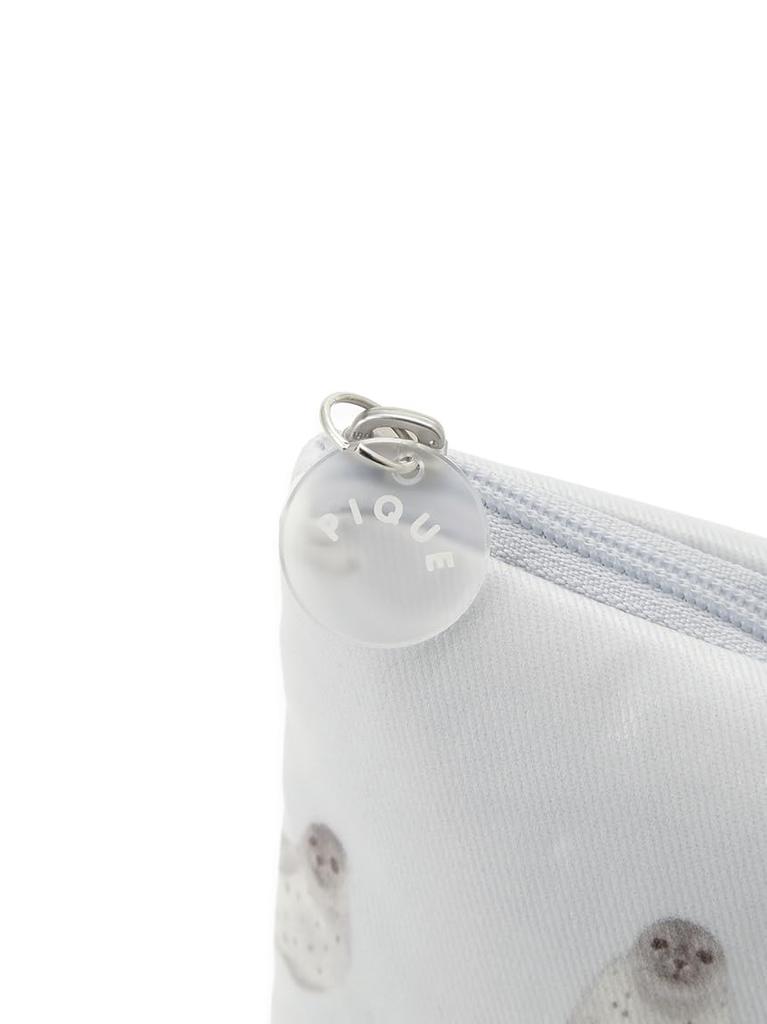 Косметичка из ткани с покрытием PWGB252583 BLU [Gelato Pique] с узором морских котиков