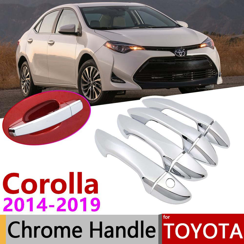 For Toyota Corolla E170 2014~ Chrome Exterior Door Handle Cover Car Accessories Stickers Trim Set 2015 2016 2017