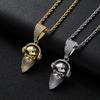 European and American Rap Trendsetters Collarbone Chain Masked Headphones Cool Person Avatar Pendant