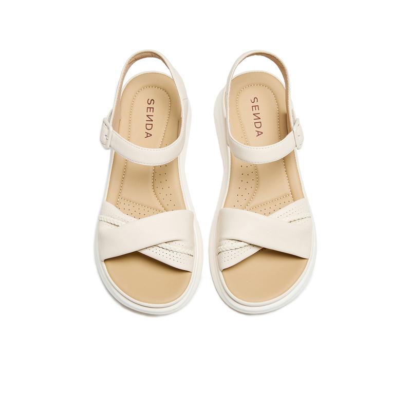 Senda Women's 2026 Summer New Fashion Comfortable Thick Bottom Casual Sandals WP103BL6