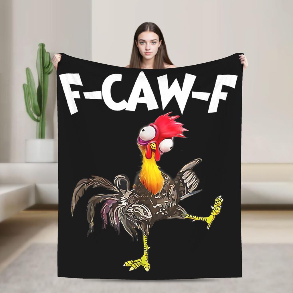 F-Caw-F Chicken Funny Fashion Blanket Fleece Decoration Multi-function Lightweight Throw Fashion Blanket for Bed Bedroom Plush Thin Quilt
