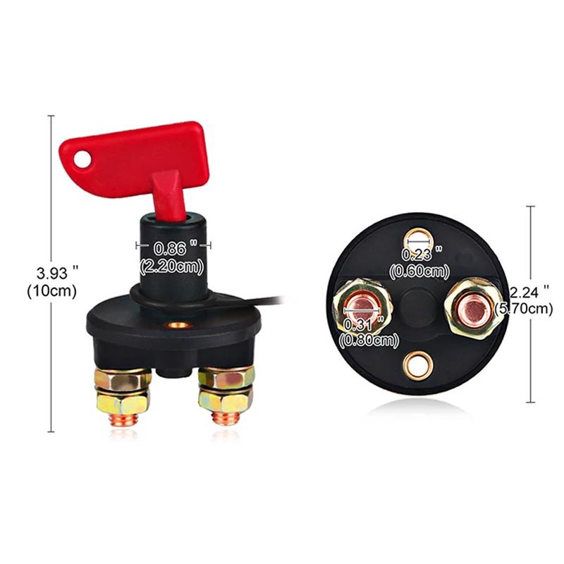 Car Battery Power Switch Disconnect Isolator Circuit Breaker Main Switch Kill Cut-off Switch Insulated Rotary Key Truck