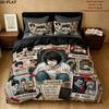 Death Note Pattern Bedding Quilt Set Quilt Cover Pillowcase Home Birthday Gift(1 * duvet cover + 2 * pillowcase, without core)