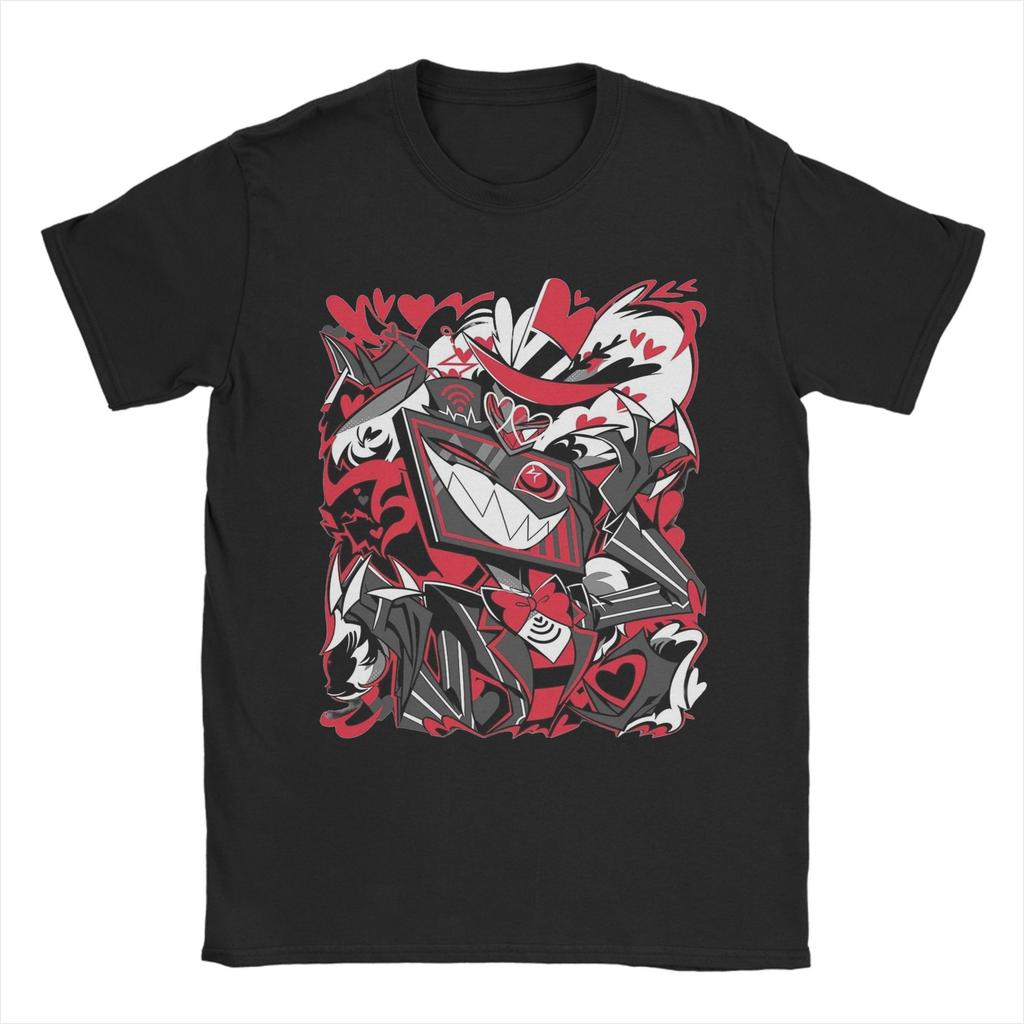 Футболка Hazbins Hotels Huskerdust на День святого Валентина Мужская Женская Юмористическая 100% Хлопковая Футболка с Круглым Вырезом и Коротким Рукавом Оригинальные Топы