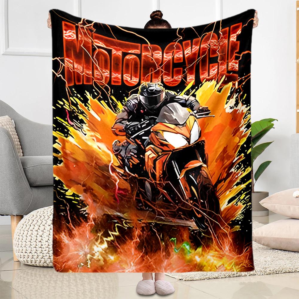 Motocross Adventure Sport Flannel Blanket - Soft and Suitable for Sofas, Beds, Offices, Travel, All Seasons, and The Best Gift for The Holidays.