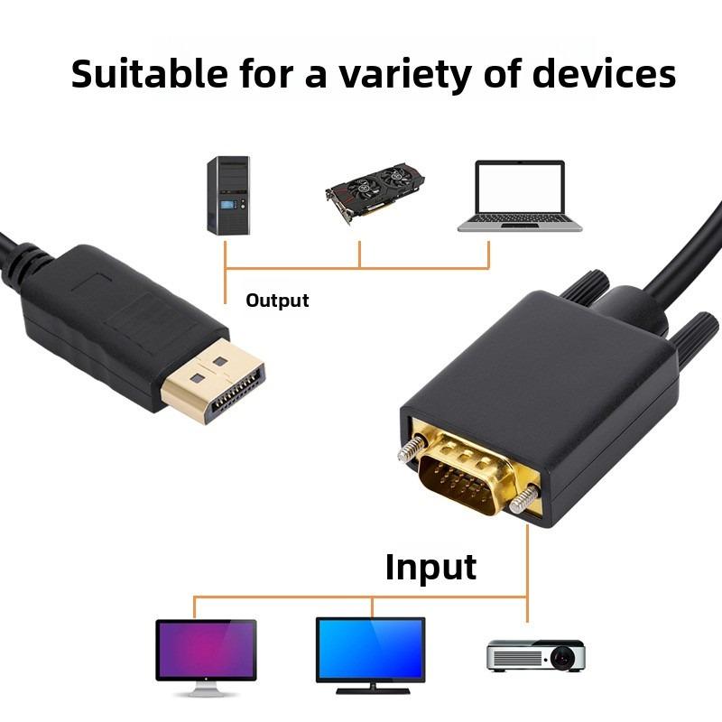 Кабель DisplayPort на VGA Адаптер DisplayPort на VGA Преобразование HD Видео Кабель Для Телевизора Монитора Ноутбука Компьютера Проектора 1080P