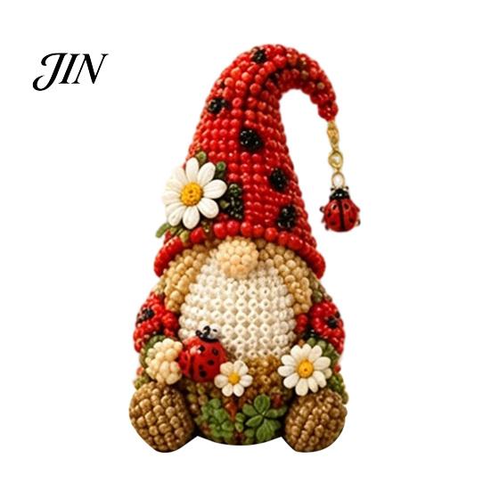 Creative Hobby Kit Gnome DIY Bead Kit, 3D Beaded Garden Craft Set, Make Cute Stress Relief Crafts Figurine, Fun Art for Beginners, Unique Handmade