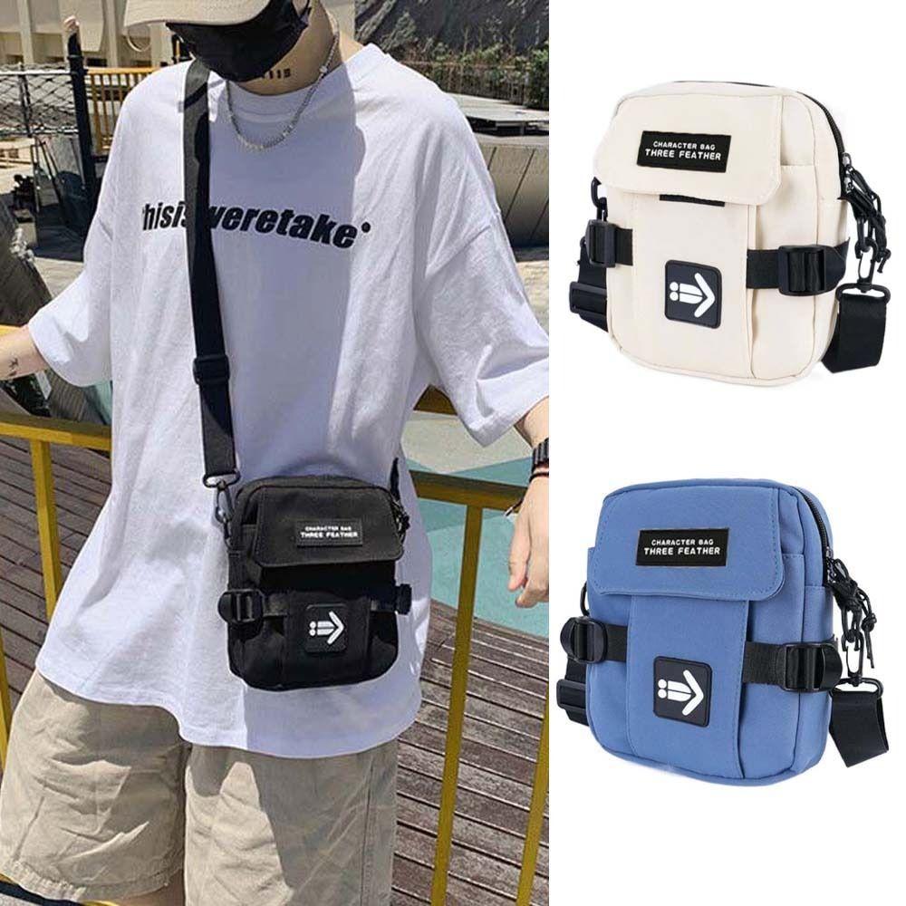 Solid Men's Shoulder Bag Korean Chest Bag Ins Oxford Cloth Bag Youth