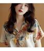 New Chinese Style National Style 2026 Summer Design Sense Short-Sleeved Shirt with Colorful Plant Flower Print