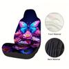 2pcs, Butterfly Floral Colorful Art Graphic Pattern Car Seat Covers, Elegant Front Seat Covers For Modern Car Design, Everyday F