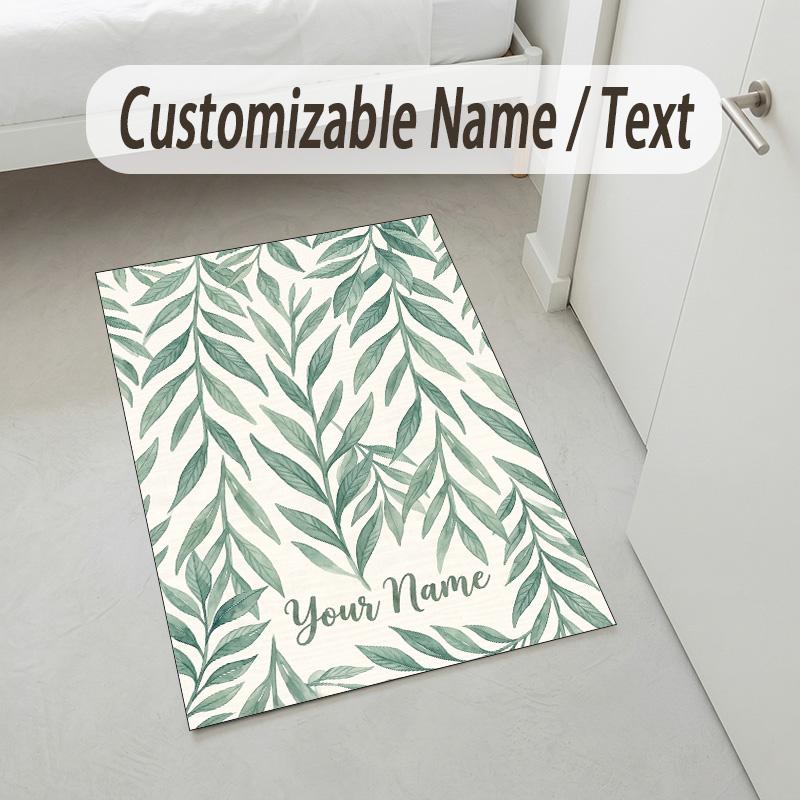 Gothic Moth Theme Soft Crystal Velvet Rug Custom Name & Text Print Non Slip Floor Rug for Bedroom Living Room